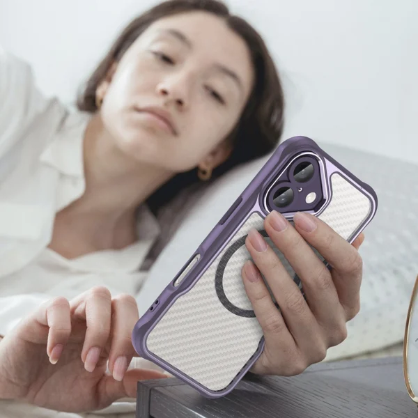 Leading Series MagSafe Silicone Case for iPhone 16 Plus - Purpleeng