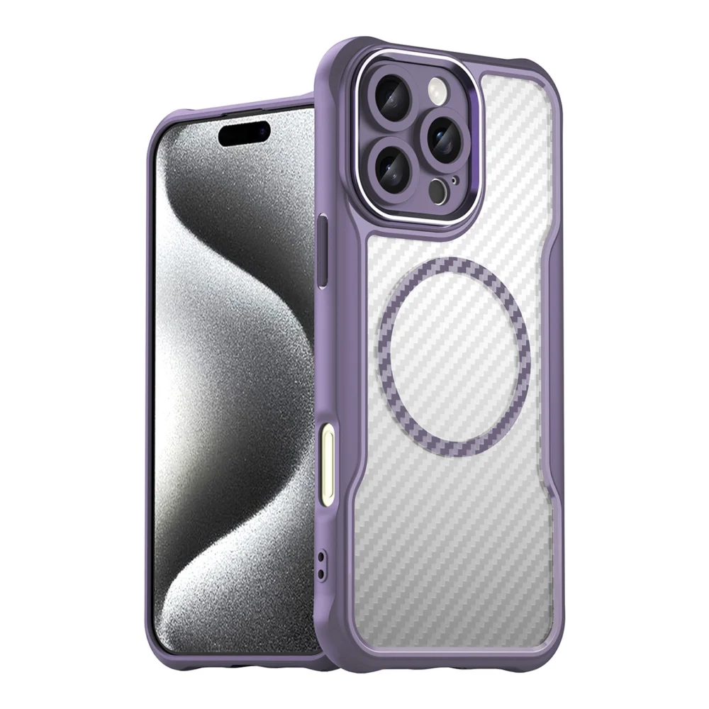Leading Series MagSafe Silicone Case for iPhone 16 Pro - Purpleeng