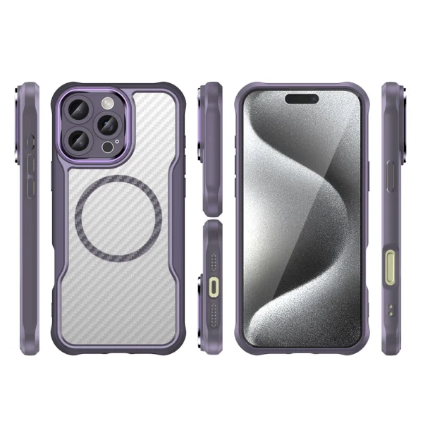Leading Series MagSafe Silicone Case for iPhone 16 Pro - Purpleeng