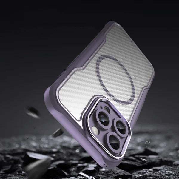 Leading Series MagSafe Silicone Case for iPhone 16 Pro - Purpleeng
