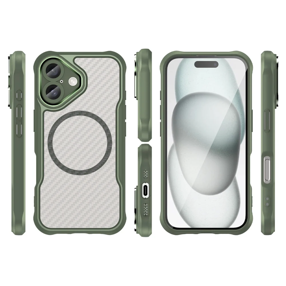 Leading Series MagSafe Silicone Case for iPhone 16 Plus - Greeneng