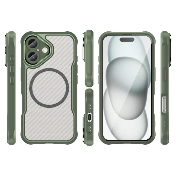 Leading Series MagSafe Silicone Case for iPhone 16 Plus - Greeneng