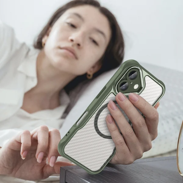 Leading Series MagSafe Silicone Case for iPhone 16 Plus - Greeneng