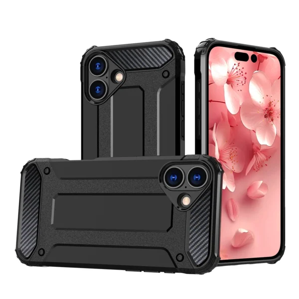 Hybrid Armor iPhone 16 Case - Blackeng