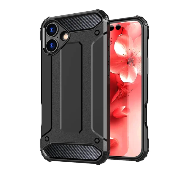 Hybrid Armor iPhone 16 Case - Blackeng