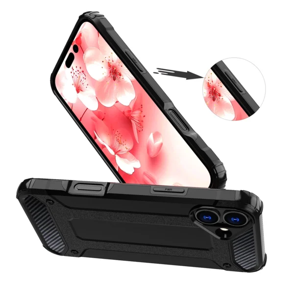 Hybrid Armor iPhone 16 Case - Blackeng