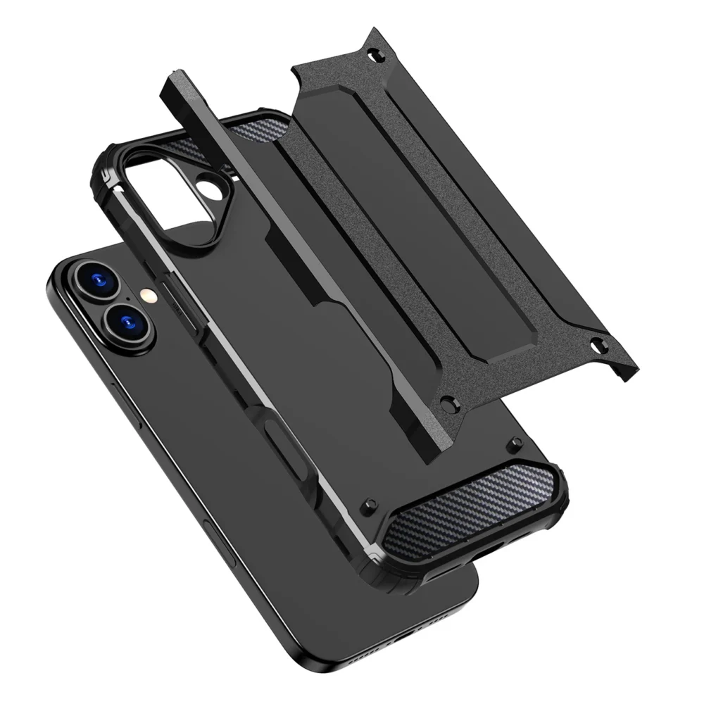 Hybrid Armor iPhone 16 Case - Blackeng