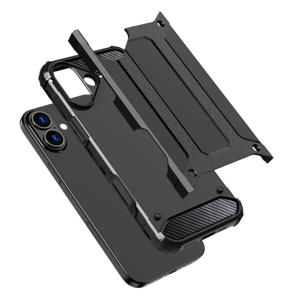 Hybrid Armor iPhone 16 Case - Blackeng