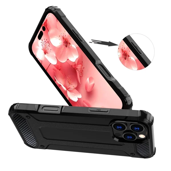 Hybrid Armor iPhone 16 Pro Case - Blackeng