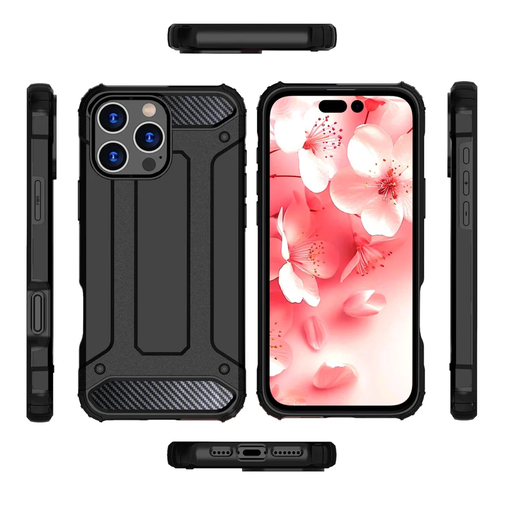 Hybrid Armor iPhone 16 Pro Case - Blackeng
