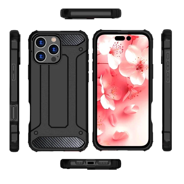 Hybrid Armor iPhone 16 Pro Case - Blackeng