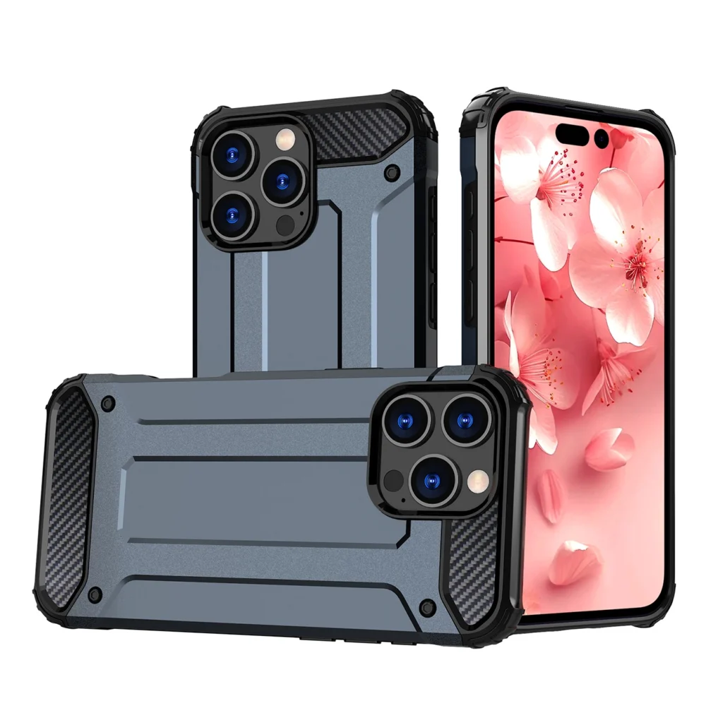Hybrid Armor iPhone 16 Pro Max Case - Blueeng