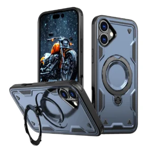 Hybrid Armor Trendy Case with MagSafe for iPhone 16 - Blueeng