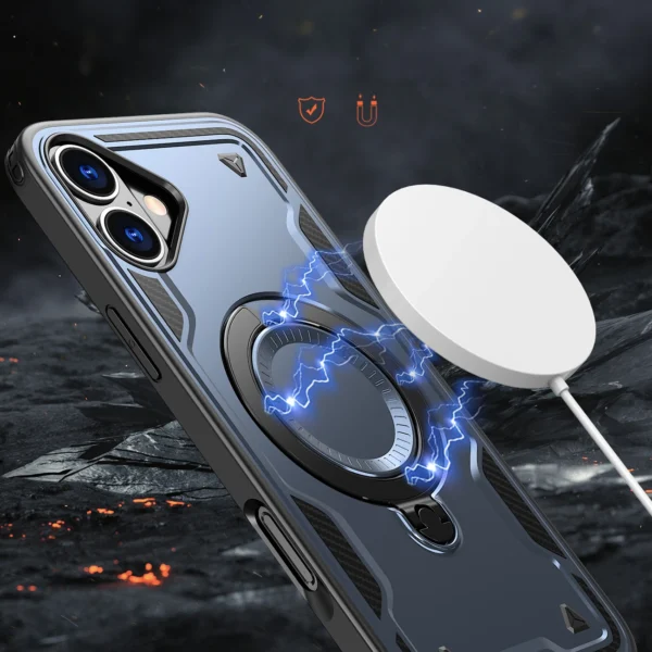 Hybrid Armor Trendy Case with MagSafe for iPhone 16 Plus - Blueeng