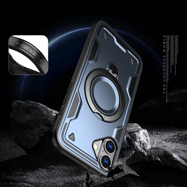 Hybrid Armor Trendy Case with MagSafe for iPhone 16 Plus - Blueeng