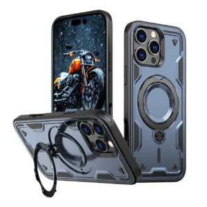 Hybrid Armor Trendy Case with MagSafe for iPhone 16 Pro Max - Blueeng
