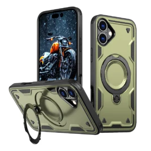 Hybrid Armor Trendy Case with MagSafe for iPhone 16 - Greeneng