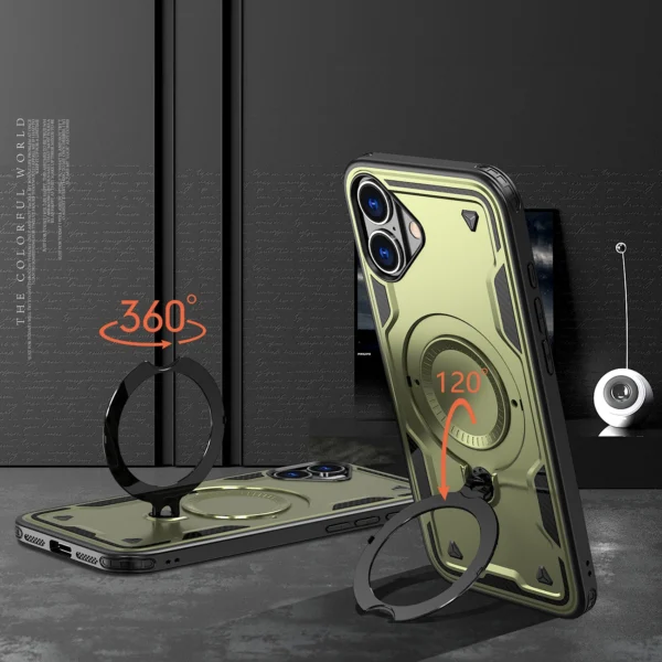 Hybrid Armor Trendy Case with MagSafe for iPhone 16 - Greeneng