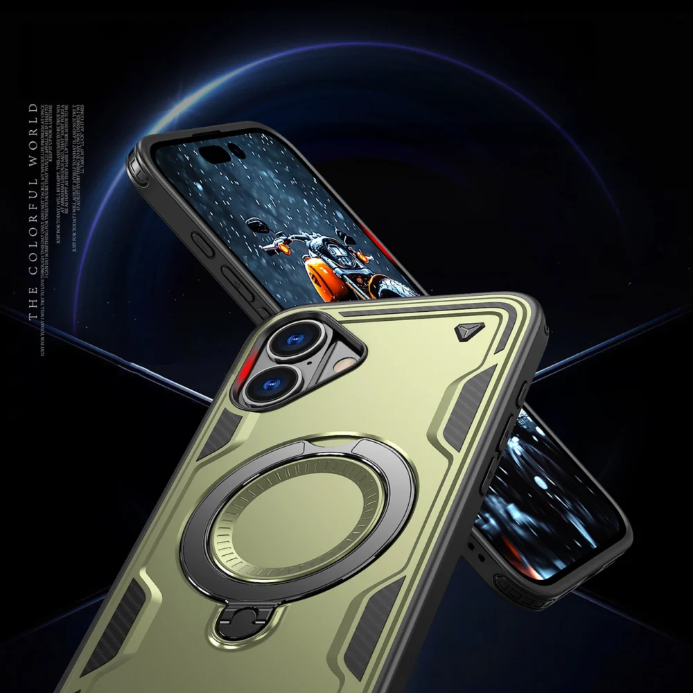 Hybrid Armor Trendy Case with MagSafe for iPhone 16 Plus - Greeneng