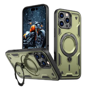 Hybrid Armor Trendy Case with MagSafe for iPhone 16 Pro Max - Greeneng