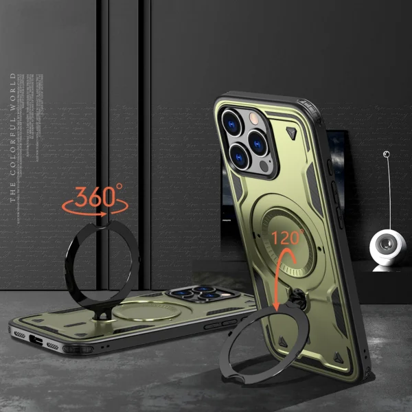 Hybrid Armor Trendy Case with MagSafe for iPhone 16 Pro Max - Greeneng