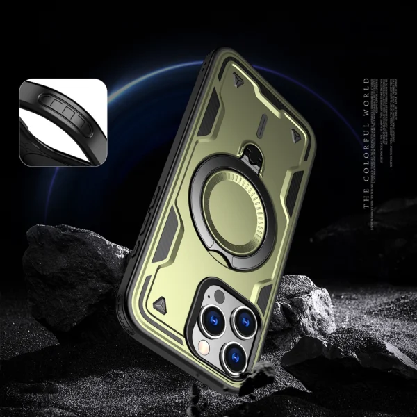 Hybrid Armor Trendy Case with MagSafe for iPhone 16 Pro Max - Greeneng