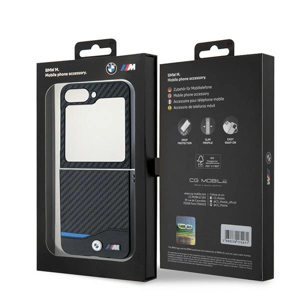 BMW Carbon Blue Line Case for Samsung Galaxy Z Flip 6 - Blackeng