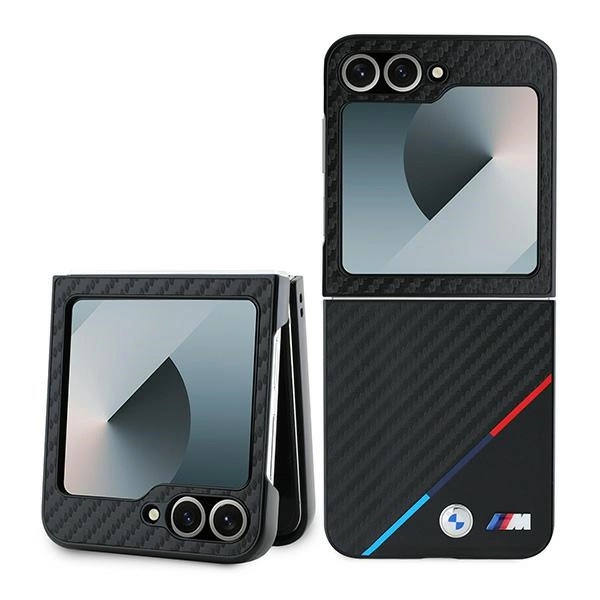 BMW Carbon Tricolor Case for Samsung Galaxy Z Flip 6 - Blackeng