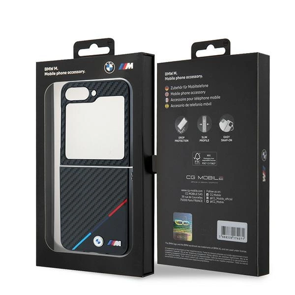 BMW Carbon Tricolor Case for Samsung Galaxy Z Flip 6 - Blackeng