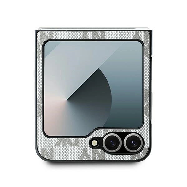 DKNY Checkered Pattern Printed Stripes Case for Samsung Galaxy Z Flip 6 - Beigeeng