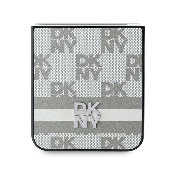 DKNY Checkered Pattern Printed Stripes Case for Samsung Galaxy Z Flip 6 - Beigeeng