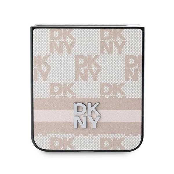 DKNY Checkered Pattern Printed Stripes Case for Samsung Galaxy Z Flip 6 - Pinkeng