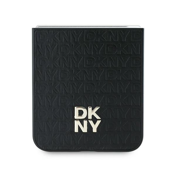 DKNY Repeat Pattern Stack Logo Case for Samsung Galaxy Z Flip6 - Blackeng