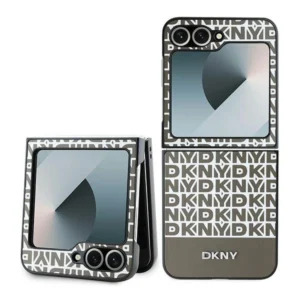 DKNY Repeat Pattern Bottom Stripe Case for Samsung Galaxy Z Flip 6 - Browneng