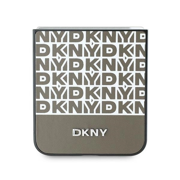 DKNY Repeat Pattern Bottom Stripe Case for Samsung Galaxy Z Flip 6 - Browneng