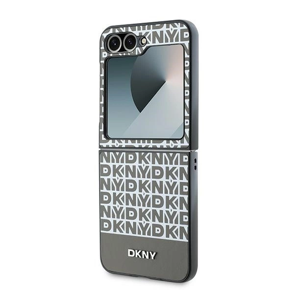 DKNY Repeat Pattern Bottom Stripe Case for Samsung Galaxy Z Flip 6 - Browneng