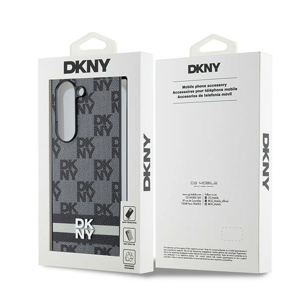 DKNY Checkered Pattern Printed Stripes case for Samsung Galaxy Z Fold 6 - blackeng