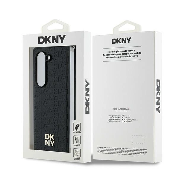 DKNY Repeat Pattern Stack Logo Case for Samsung Galaxy Z Fold6 - Blackeng