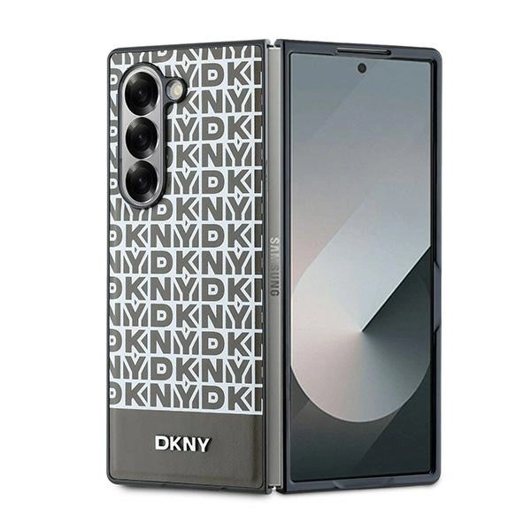 DKNY Repeat Pattern Bottom Stripe Case for Samsung Galaxy Z Fold 6 - Browneng