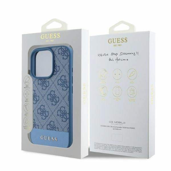 Guess 4G Bottom Stripe iPhone 16 Pro Case - Blueeng