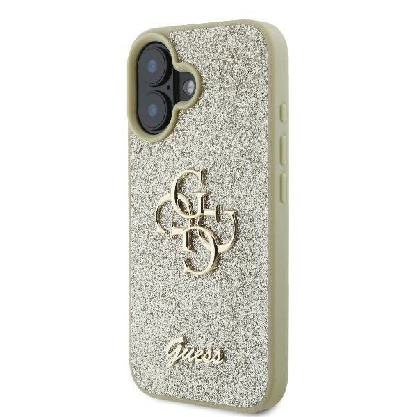 Guess Fixed Glitter Big 4G Case for iPhone 16 Plus - Goldeng