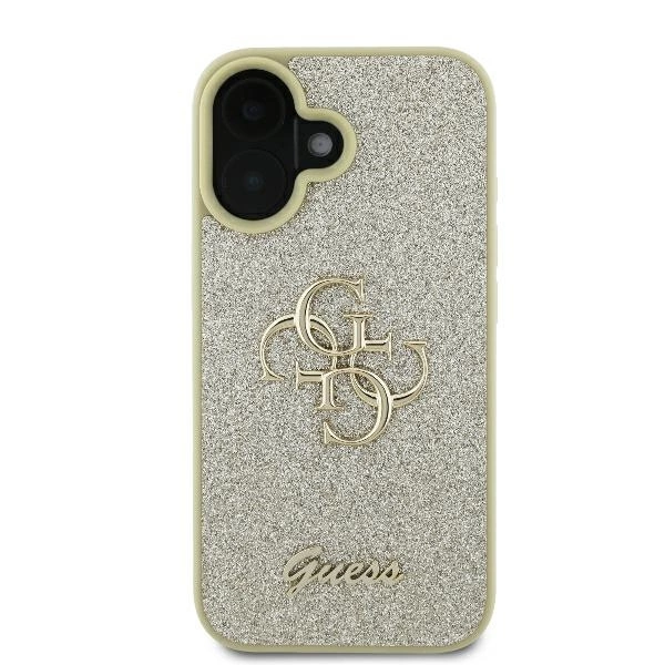 Guess Fixed Glitter Big 4G Case for iPhone 16 Plus - Goldeng