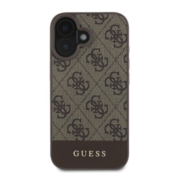 Guess 4G Bottom Stripe iPhone 16 Case - Browneng