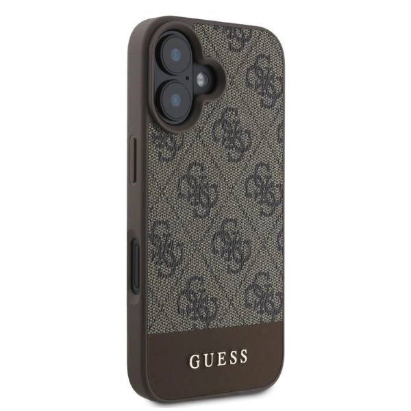 Guess 4G Bottom Stripe iPhone 16 Case - Browneng