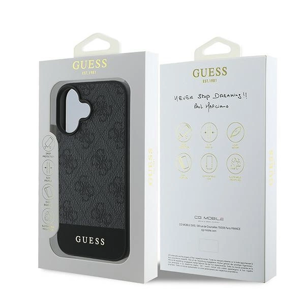 Guess 4G Bottom Stripe iPhone 16 Case - Grayeng