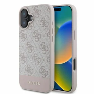 Guess 4G Bottom Stripe iPhone 16 Case - Pinkeng
