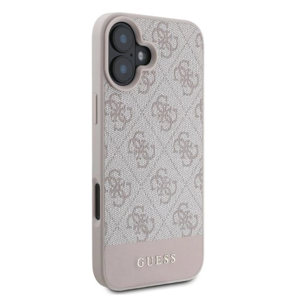 Guess 4G Bottom Stripe iPhone 16 Case - Pinkeng