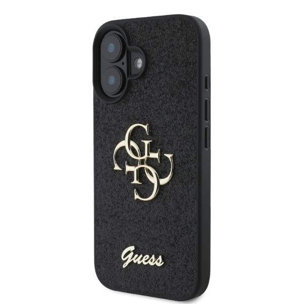 Guess Fixed Glitter Big 4G case for iPhone 16 - blackeng