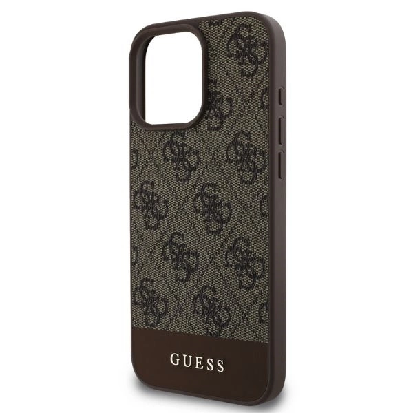 Etui Guess 4G Bottom Stripe na iPhone 16 Pro Max - brązowepol