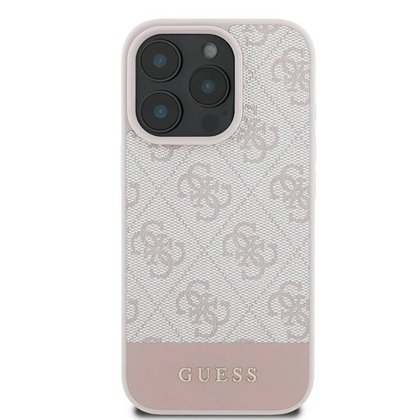 Guess 4G Bottom Stripe Case for iPhone 16 Pro Max - Pinkeng